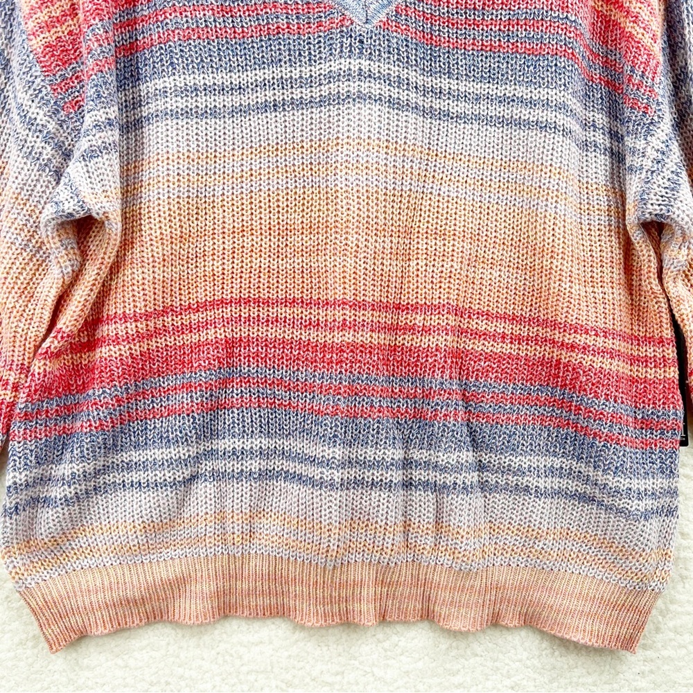 MM by My Michelle Multicolor V neck Lightweight Crisscrossed Back Sweater 2XL - Picture 4 of 10